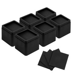 【人気商品】(耐荷重1000kg) 正方体 暖房器具 高さ調節脚 高さ調節脚 ブラック テーブル脚台 テーブル脚台 高さを上げる足 ベッド・テーブル・ソファ・机・こたつ アジャスター 延長脚 底上げ (高さ7cｍ) 継ぎ足 こたつ 高さを上げる 6個セット ベ