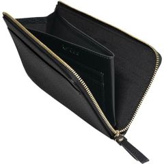 [RafiCaro] 小さい長財布 レディース 短い 大容量 23ポケット お札を折らない コンパクト 約18cm 薄い スリム L字ファスナー メンズ YKKファスナー マチ付き小銭入れ ブラック/ 9b85987b