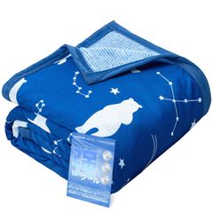 【新着商品】軽量 ひんやり 抗菌防臭 たおるけっと 防ダニ 冷感面＆吸湿速乾パイル面 リバーシブル仕様 丸洗いOK 【日本企業独占開発クールサイクロン技術】 春夏秋兼用 シングル 冷たい 夏用 クールケット 接触冷感 140×190cm タオルケット シロクマ