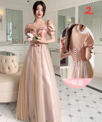 送料無料 未使用 発表会 舞台衣装 パーティ 気品 女優 光沢 結婚式 二次会 イベント 9号 M ドレス (OPN2836）