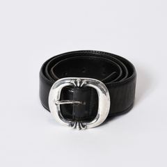 CHROME HEARTS クロムハーツ 1.5 BLT GUNSLINGER 1.5 ガンスリンガー ベルト サイズ32 シルバー925 レザー ブラック 良品 中古 4b013114