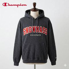 チャンピオン Champion スウェット パーカー L ダークグレー SNOWMASS COLORADO アーチロゴ 古着 アメカジ プルオーバー #K027-44