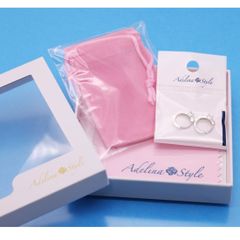 【幅5×内径10mm フープピアス 色:シルバー】[Adelina Style] ラインストーン ピアス レディース 人気 つけっぱなし シルバーピアス キュービックジルコニア s925 純銀 金属アレルギー対応 男女