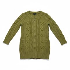 JILLSTUART NEWYORK(ジルスチュアートニューヨーク) カーキ色 ケーブル編み ニット ロング カーディガン