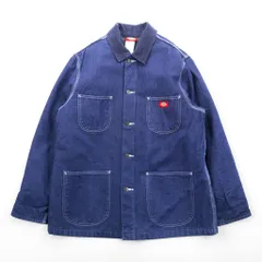 Dickies 90年代 デニム チョアコート カバーオール ワークジャケット L インディゴ 襟コーデュロイ 裏地ブランケット 3494NB