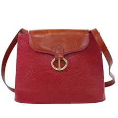 本物 クリスチャン ディオール Christian Dior レザー ショルダーバッグ ポシェット レッド バッグ 中古・