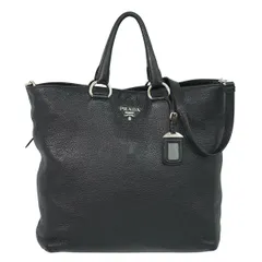 本物 プラダ PRADA レザー 2WAY ショルダーバッグ トートバッグ ハンドバッグ ブラック BN1713 バッグ 中古・ PRADA（プラダ） 中古 トートバッグ レディース ブランド PRADA 2WAY