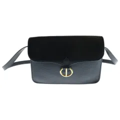 Christian Dior (クリスチャンディオール) CDロゴ レザーショルダーバッグ ブラック レディース