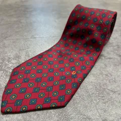 【Christian Dior】クリスチャンディオール ロゴ入り総柄ネクタイ シルク100% メンズ フランス製 レッド 赤色 グリーン 緑色 マルチカラー 小紋柄 幾何学柄 ビジネス フォーマル スーツスタイル ブランドネクタイ