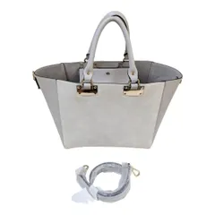 2wayハンドバッグ ショルダーバッグ 大容量 オフホワイト