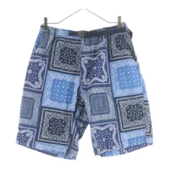 GRAMICCI (グラミチ) バンダナ柄 ジップフライ コットン ハーフパンツ ネイビー/ブルー GMP-21S020