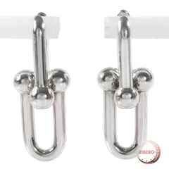 TIFFANY&Co. ティファニー ハードウェア ラージ リンク ピアス スターリングシルバー シルバー【中古】