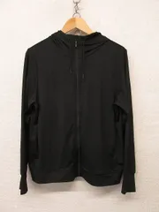ma0032:UNIQLO（ユニクロ）2023年 エアリズムUVカットメッシュフルジップパーカー/241-456261/黒/WOMEN'S XL