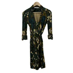 ダイアン・フォン・ファステンバーグ ワンピース サイズ2 S レディース - ダークグリーン×ダークネイビー×マルチ