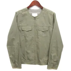 エヘカソポ サマンサモスモス ehka sopo SM2 ノーカラー トラッカー ジャケット ブルゾン カーキグリーン 緑 F FLD-1301924 美品のサムネイル