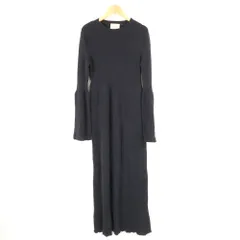 美品 UNITED ARROWS ユナイテッドアローズ 1526-105-3613 Wリブニットワンピース 36 Sサイズ相当 ウール100％ マキシ丈 リプ フレアスリーブ レディース AD1580A25 