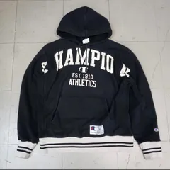 QYB Champion REVERSE WEAVE チャンピオン パーカー ブラック プルオーバー フーディー リバースウェーブ 2XL 古着