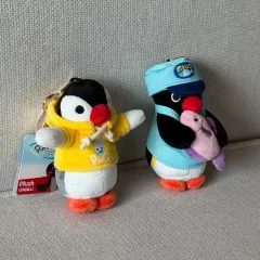 (まとめ売り) PINGU 통조림 ぬいぐるみ キーホルダー + PINGA WHO フード ぬいぐるみ キーホルダー セット