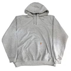 10年製 Carhartt LOOSE FIT HEAVY WEIGHT QUARTER-ZIP HOODIE 2XL-TALL グレー カーハート プルオーバー ジップ パーカー 古着
