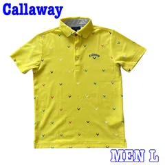 Callaway キャロウェイ 半袖 ロゴ刺繍 ドット総柄 速乾性 ストレッチ ポロシャツ L