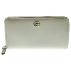 GUCCI (グッチ) GGマーモント ダブルG ジップアラウンド レザーロングウォレット ラウンドファスナー長財布 ベージュ 790057