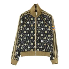 GUCCI (グッチ) Ken Scott フラワー総柄プリント インターロッキングGワッペンロゴ サイドライン ジップアップ トラックジャケット ベージュ/ブラック 645217のサムネイル