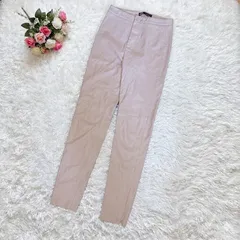 ZARA ベージュ 合皮 ハイウェスト スキニーレザーパンツ レギンス XS