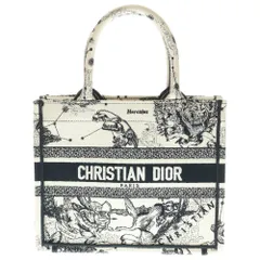 Christian Dior (クリスチャンディオール) ブックトート スモール トワル ドゥ ジュイ ゾディアック エンブロイダリー ハンドバッグ ミニトートバッグ ラテ×ブラック キャンバス