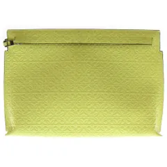 LOEWE (ロエベ) アナグラム クラッチバッグ セカンドバッグ ポーチ ケース ライトイエロー パテント