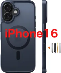 【米軍進化・高精密Magsafe対応】TORRAS iPhone 16 用 ケースマグネット搭載 耐衝撃 米軍保護工学 ワイヤレス充電対応 黄変防止 半透明 マット 黄ばみなし ストラップホールあり 6.1インチ Guardian-Mag ブラック