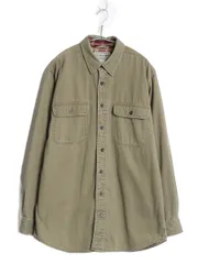 【お得なクーポン配布中!】 00s エルエルビーン コットン ツイル 長袖 シャツ メンズ M / オールド アウトドア チェック フランネル ライナー付き ワーク ジャケット