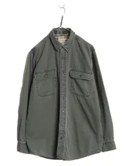 【お得なクーポン配布中!】 00s エルエルビーン コットン ツイル 長袖 シャツ メンズ M オールド アウトドア チェック フランネル ライナー付き ワーク ジャケット 緑