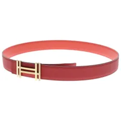 HERMES エルメス H・オ・カレ リバーシブルベルト レッド エプソン/ヴォーシャモニー ゴールド金具 T刻印 エルメスH・オ・カレ リバーシブル サイズ85 黒/青 ゴールド金具 Y刻印