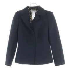 DOLCE & GABBANA (ドルチェアンドガッバーナ) 裏地レオパード総柄 4B スナップボタン 比翼 テーラードジャケット ブラック レディースのサムネイル