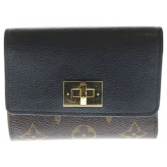 LOUIS VUITTON (ルイヴィトン) モノグラム ポルトフォイユ・ヴィクトリーヌ コンパクトウォレット 三つ折り財布 ブラック×ブラウン レザー×PVC M82640 ゴールド金具