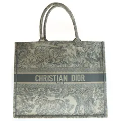Christian Dior (クリスチャンディオール) ブックトート ラージ トワルドジュイ グレー キャンバス