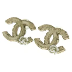 CHANEL (シャネル) ココマーク ピアス カメリア ゴールド×ホワイト