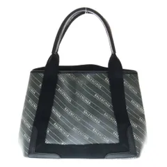 BALENCIAGA (バレンシアガ) ネイビーカバス S トートバッグ ハンドバッグ ブラック キャンバス×レザーのサムネイル