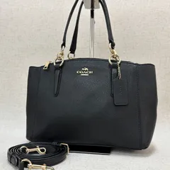 COACH　コーチ　ショルダーバッグ　2WAY　レザー　ブラック　3ポケット　ゴールド金具