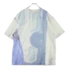 JIL SANDER NAVY (ジルサンダーネイビー) 23AW グラフィックプリント オーバーサイズ クルーネック 半袖Tシャツ カットソー ホワイト/ライトブルー J61GC0003 J20096