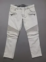 36 BALMAIN アイスウォッシュ バイカーデニム