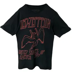 S レッドツェッペリン ロック バンド バンT ビッグプリント ブラック 黒 Tシャツ レディース ユニセックス メンズ 古着 半袖 CHM