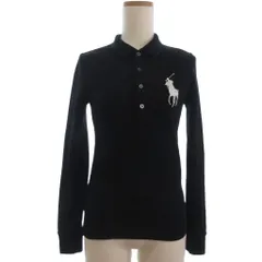 ラルフローレン RALPH LAUREN ストレッチ ポロシャツ 長袖 ビッグポニー 黒 ブラック L ■ECT