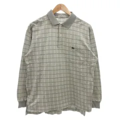 バーバリーズ Burberrys ヴィンテージ ポロシャツ 長袖 チェック柄 胸ポケット ワンポイント グレー /NU ■ECT