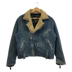【中古】90s EDWIN MOTORCYCLE Denim Riders Jacket ブルー サイズM オールド エドウィン モーターサイクル デニムライダースジャケット[17]のサムネイル