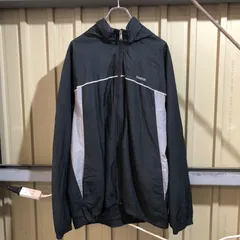 2223 Reebok ナイロンジャケット ブラック XL〜2XL リーボック フルジップ ワンポイント 刺繍ロゴ 古着卸 アメリカ仕入