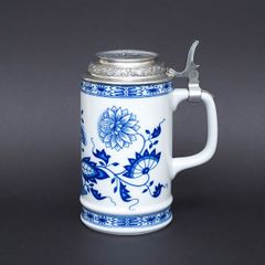 ブルーオニオン 蓋付き丸型ビアジョッキ 陶磁器製 未使用 - メルカリ