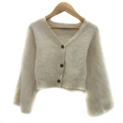 スローブ イエナ SLOBE IENA  ニットカーディガン ショート丈 Vネック 無地 モヘヤ混 ライトベージュ /YS34