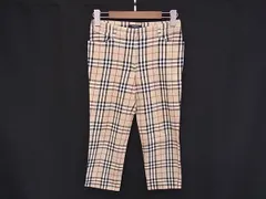 ■美品■ BURBERRY バーバリー ノバチェック コットン×ポリウレタン パンツ ボトムス 表記サイズ36 洋服 キッズ ベージュ系 DM1437