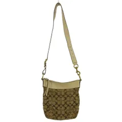 コーチ COACH ショルダーバッグ シグネチャー キャンバス レザー 10402 ブラウン ホワイト ■GY99